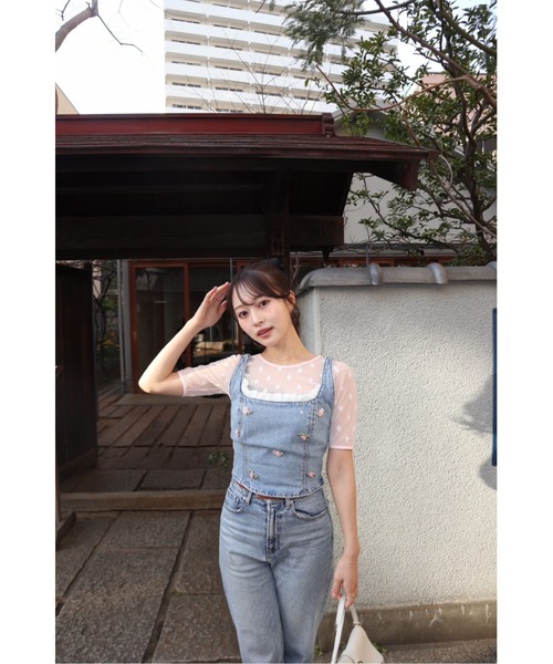 LILY BROWN（リリーブラウン）の「【USAGIONLINE・ZOZOTOWN限定】[L.B CANDY STOCK]バリエーションビジューデニムビスチェ（その他トップス・レディース・ブラック/ブルー・F）」の18枚目の写真