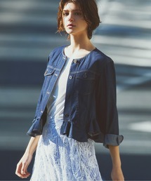 STRAWBERRY-FIELDS（ストロベリーフィールズ）の「スーパーライトデニム_ノーカラーライトデニムはおり（デニムジャケット）」