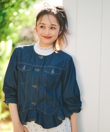 STRAWBERRY-FIELDS（ストロベリーフィールズ）の「【元宝塚トップ娘役 舞空瞳さん着用】スーパーライトデニム_ノーカラーライトデニムはおり（デニムジャケット）」