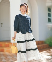 STRAWBERRY-FIELDS（ストロベリーフィールズ）の「【元宝塚トップ娘役 舞空瞳さん着用】スーパーライトデニム_ノーカラーライトデニムはおり（デニムジャケット）」