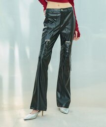 L9 BUCKLE BOOTCUT PANTS(BLACK)