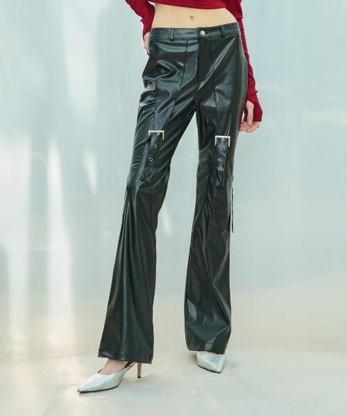 LARTIGENT(ラーティゼン)の「L9 BUCKLE BOOTCUT PANTS(BLACK)(その他パンツ・レディース・その他・M)」の1枚目の写真