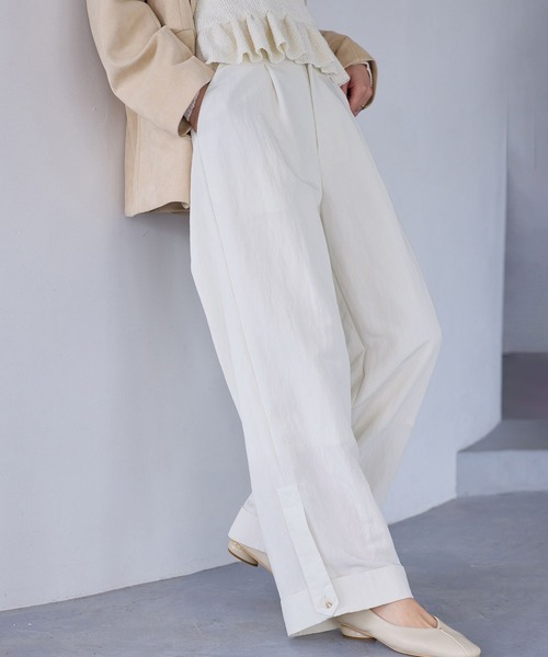 VIS(ビス)の「エアタンロールアップパンツ/イージーケア・防シワ(その他パンツ・レディース・キナリ/チャコールグレー・M/S)」の1枚目の写真