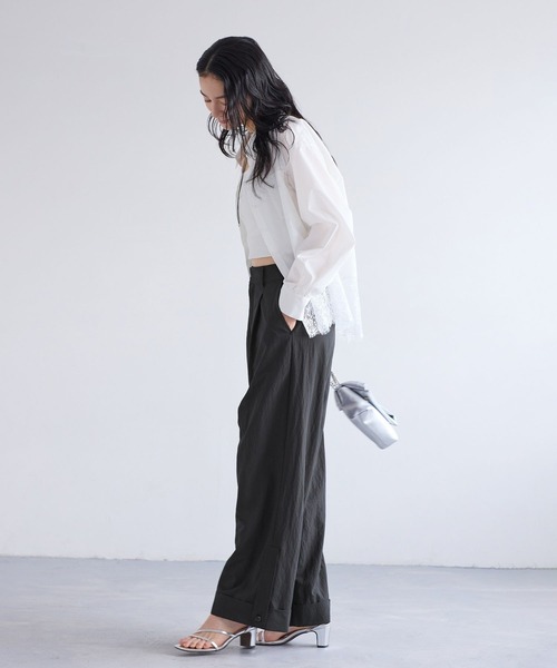 VIS(ビス)の「エアタンロールアップパンツ/イージーケア・防シワ(その他パンツ・レディース・キナリ/チャコールグレー・M/S)」の14枚目の写真