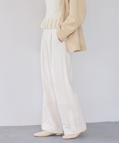 VIS(ビス)の「エアタンロールアップパンツ/イージーケア・防シワ(その他パンツ・レディース・キナリ/チャコールグレー・M/S)」の3枚目の写真