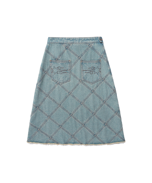 NICE GHOST CLUB（ナイスゴーストクラブ）の「DENIM PANEL SKIRT_BLUE(NG2EFFD115A)（スカート・レディース・ブルー・S/M）」の2枚目の写真