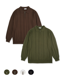NUBINDA（ヌビンダ）の「ウォッシャブルカラー ハーフジップ ニット [カーキ]（ニット/セーター）」