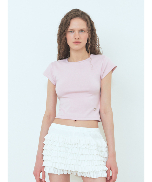 ETMON(エトモン)の「Cap Sleeve T-Shirt Pink(Tシャツ/カットソー・レディース・その他・FREE)」の1枚目の写真