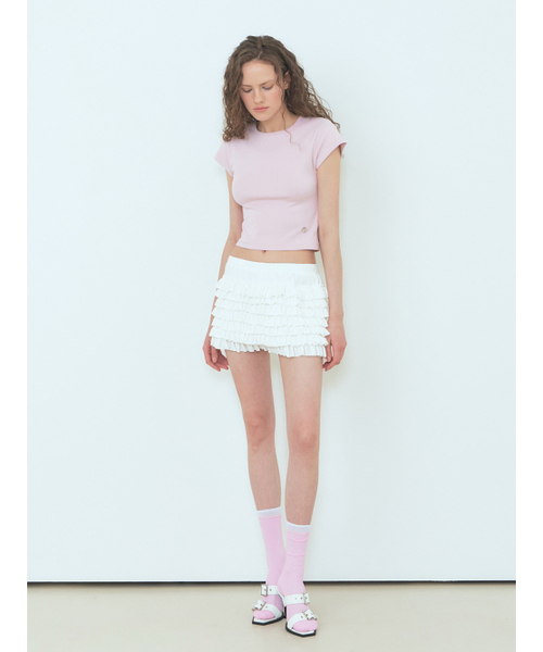 ETMON(エトモン)の「Cap Sleeve T-Shirt Pink(Tシャツ/カットソー・レディース・その他・FREE)」の2枚目の写真