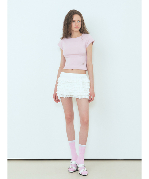 ETMON(エトモン)の「Cap Sleeve T-Shirt Pink(Tシャツ/カットソー・レディース・その他・FREE)」の4枚目の写真