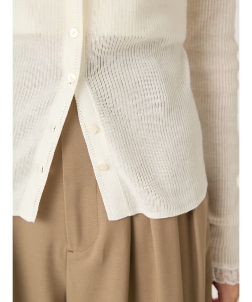 FRAY I.D(フレイアイディー)の「レースカラーニットカーディガン(カーディガン/ボレロ・レディース・ブラック/オフホワイト/グレー/ブルー・F)」の10枚目の写真