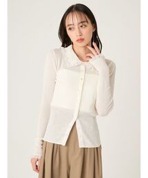 FRAY I.D（フレイアイディー）の「レースカラーニットカーディガン（カーディガン/ボレロ）」