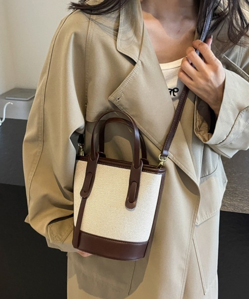 ONEP STAR(ワンピスター)の「編み込み×レザー切替ショルダーバッグ(ショルダーバッグ・レディース・ダークブラウン/ブラウン/ブラック・FREE)」の8枚目の写真