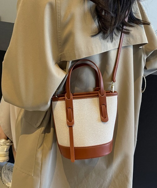 ONEP STAR(ワンピスター)の「編み込み×レザー切替ショルダーバッグ(ショルダーバッグ・レディース・ダークブラウン/ブラウン/ブラック・FREE)」の12枚目の写真
