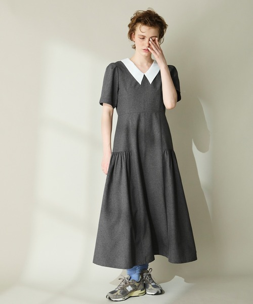 Cherir Mignon(シェリルミニョン)の「【Cherir Mignon】サイドギャザークレリックワンピース(ワンピース・レディース・チャコールグレー/ブラウン・S/M)」の20枚目の写真