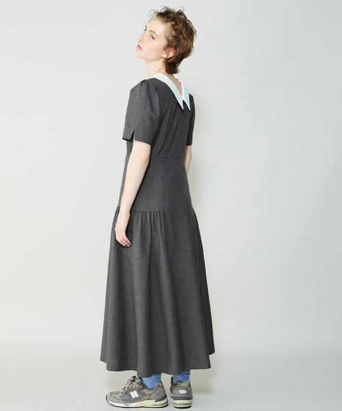 Cherir Mignon(シェリルミニョン)の「【Cherir Mignon】サイドギャザークレリックワンピース(ワンピース・レディース・チャコールグレー/ブラウン・S/M)」の8枚目の写真