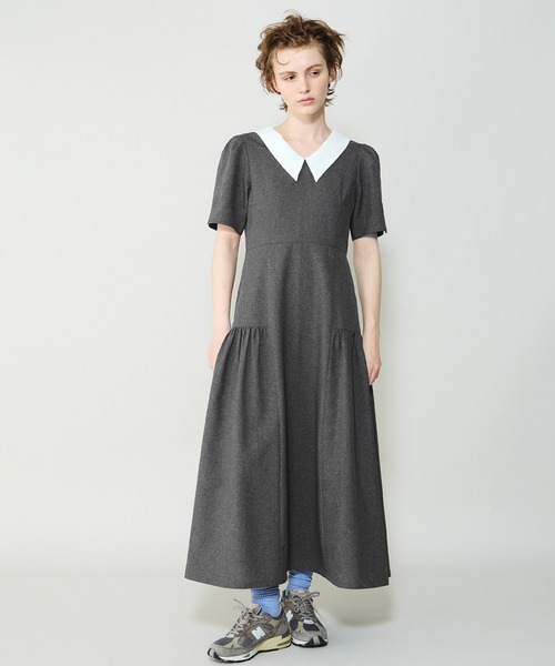 Cherir Mignon(シェリルミニョン)の「【Cherir Mignon】サイドギャザークレリックワンピース(ワンピース・レディース・チャコールグレー/ブラウン・S/M)」の16枚目の写真
