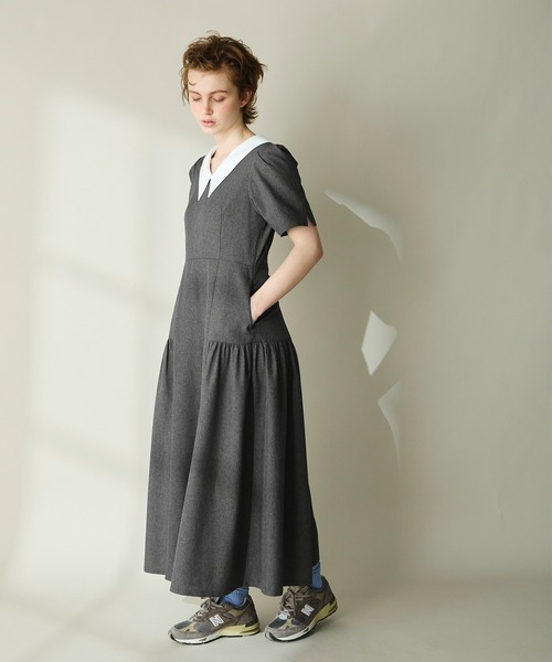 Cherir Mignon(シェリルミニョン)の「【Cherir Mignon】サイドギャザークレリックワンピース(ワンピース・レディース・チャコールグレー/ブラウン・S/M)」の19枚目の写真