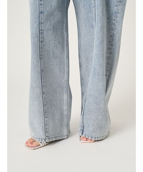 FRAY I.D（フレイアイディー）の「【00サイズあり】カットアウトバレルデニムパンツ（デニムパンツ・レディース・ブラック/ライトブルー/ミント・0/1/00）」の14枚目の写真