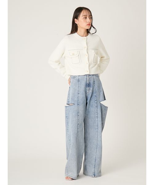 FRAY I.D（フレイアイディー）の「【00サイズあり】カットアウトバレルデニムパンツ（デニムパンツ・レディース・ブラック/ライトブルー/ミント・0/1/00）」の19枚目の写真