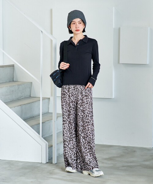 FREAK'S STORE(フリークスストア)の「コットンブレンド ポロ襟 ロンT/ポロロングスリーブ(Tシャツ/カットソー・レディース・ブラウン/レモンイエロー/ブラック・フリ-)」の22枚目の写真