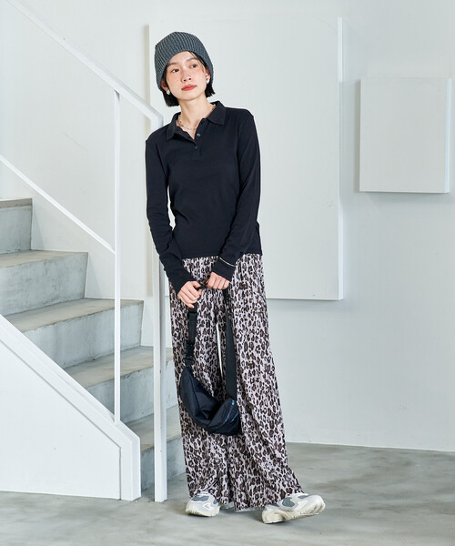 FREAK'S STORE(フリークスストア)の「コットンブレンド ポロ襟 ロンT/ポロロングスリーブ(Tシャツ/カットソー・レディース・ブラウン/レモンイエロー/ブラック・フリ-)」の17枚目の写真