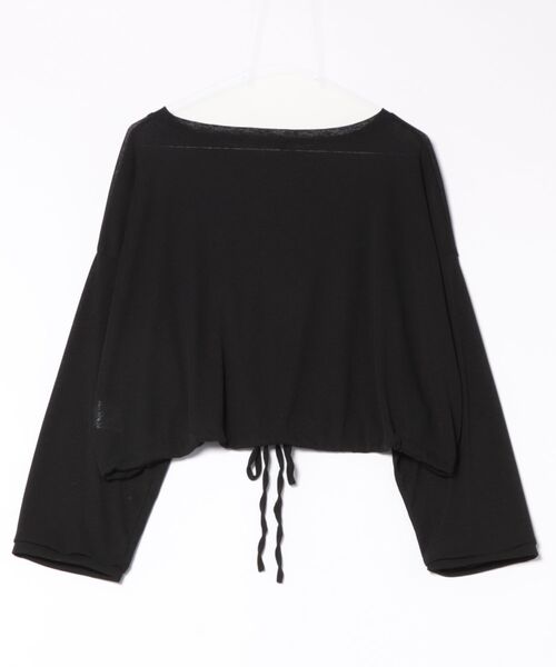 Ritzy（リッツィー）の「ショート丈　ドロップショルダー　トップス（Tシャツ/カットソー・レディース・ブラック/ホワイト・FREE）」の12枚目の写真