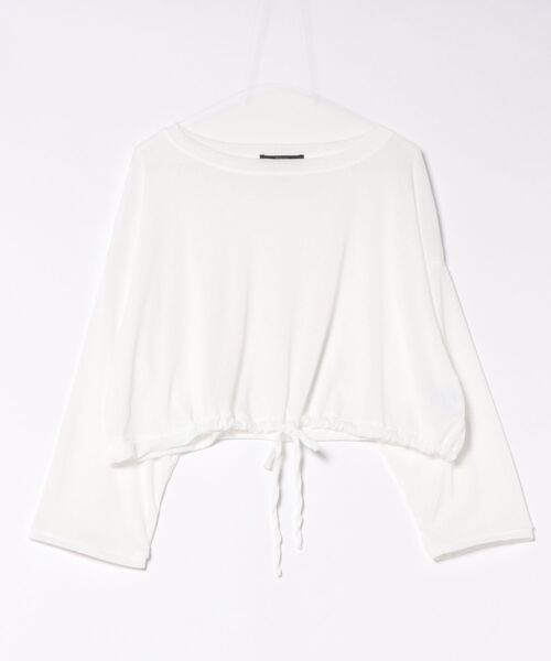 Ritzy（リッツィー）の「ショート丈　ドロップショルダー　トップス（Tシャツ/カットソー・レディース・ブラック/ホワイト・FREE）」の13枚目の写真