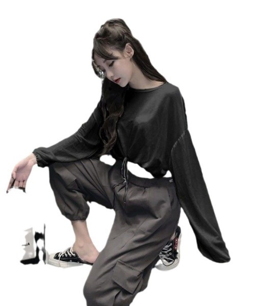 Ritzy（リッツィー）の「ショート丈　ドロップショルダー　トップス（Tシャツ/カットソー・レディース・ブラック/ホワイト・FREE）」の20枚目の写真