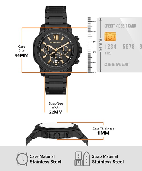 MICHAEL KORS(マイケルコース)の「マイケル・コース 腕時計 メンズ アナログ ステンレス MK9252(アナログ腕時計・メンズ・ブラック・FREE)」の5枚目の写真