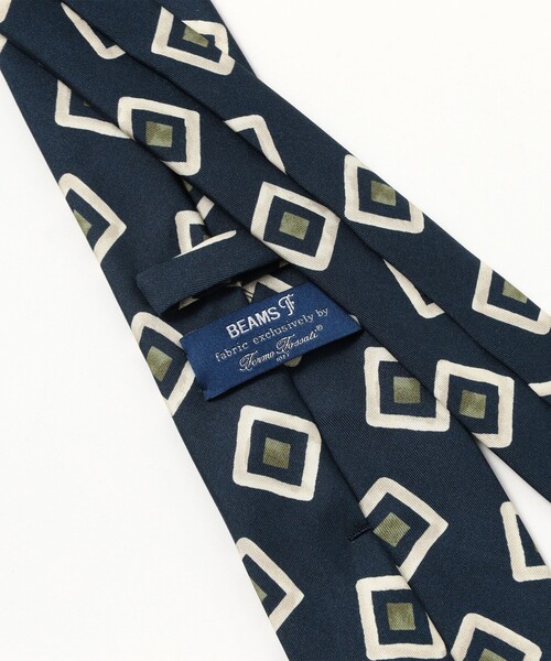 BEAMS F(ビームスエフ)の「Fermo Fossati シルク スクエア柄 プリント ネクタイ(ネクタイ・メンズ・ネイビー/オリーブ・ONE SIZE)」の7枚目の写真