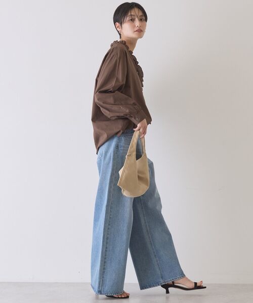 AMERICAN HOLIC(アメリカンホリック)の「ワイドデニムパンツ(デニムパンツ・レディース・ホワイト/ライトインディゴブルー/グレー/ワンウォッシュ・L/M/S)」の11枚目の写真