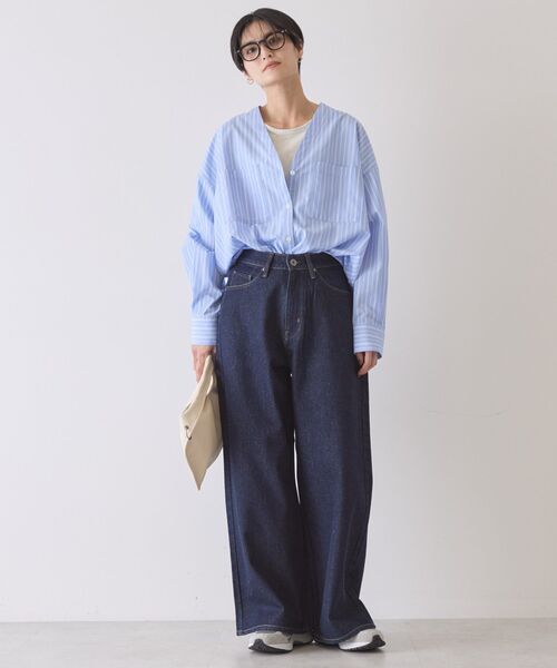 AMERICAN HOLIC(アメリカンホリック)の「ワイドデニムパンツ(デニムパンツ・レディース・ホワイト/ライトインディゴブルー/グレー/ワンウォッシュ・L/M/S)」の20枚目の写真