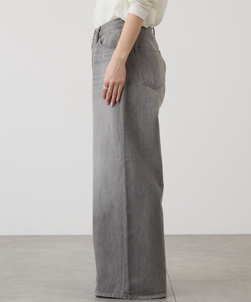 AMERICAN HOLIC(アメリカンホリック)の「ワイドデニムパンツ(デニムパンツ・レディース・ホワイト/ライトインディゴブルー/グレー/ワンウォッシュ・L/M/S)」の9枚目の写真