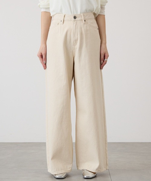 AMERICAN HOLIC(アメリカンホリック)の「ワイドデニムパンツ(デニムパンツ・レディース・ホワイト/ライトインディゴブルー/グレー/ワンウォッシュ・L/M/S)」の5枚目の写真