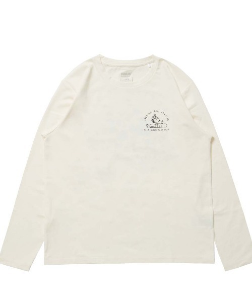 PEANUTS(ピーナッツ)の「ピーナッツ グラフィック長袖Tピーナッツパッキングリスト(Tシャツ/カットソー・レディース・オフホワイト/グリーン・M/L/XL/S)」の2枚目の写真