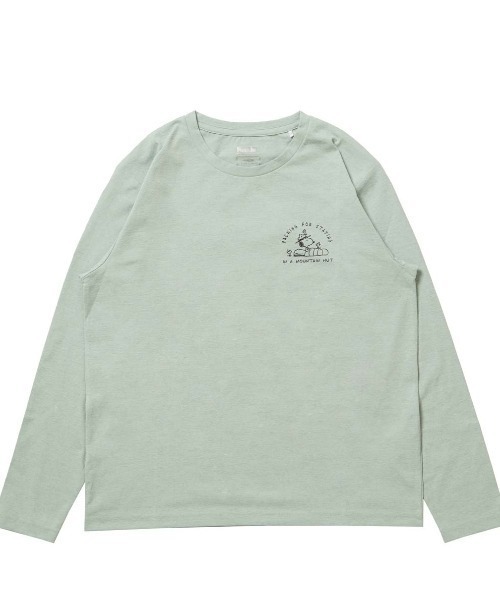 PEANUTS(ピーナッツ)の「ピーナッツ グラフィック長袖Tピーナッツパッキングリスト(Tシャツ/カットソー・レディース・オフホワイト/グリーン・M/L/XL/S)」の1枚目の写真