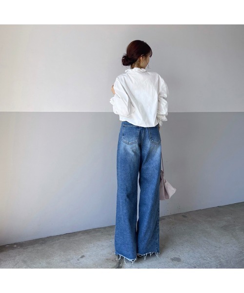 Flugge（フラッジー）の「ロープベルトSETワイドデニム（デニムパンツ・レディース・ブルー・SMALL）」の10枚目の写真