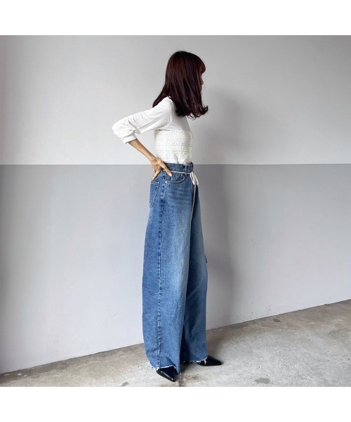 Flugge（フラッジー）の「ロープベルトSETワイドデニム（デニムパンツ・レディース・ブルー・SMALL）」の21枚目の写真