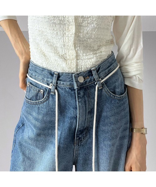 Flugge（フラッジー）の「ロープベルトSETワイドデニム（デニムパンツ・レディース・ブルー・SMALL）」の22枚目の写真