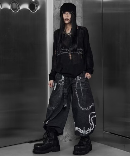 ROSEN KREUZ(ローゼンクロイツ)の「【Rosen Kreuz】3D RELIC ARCHIVE TROUSERS / 【ローゼンクロイツ】3Dプリントバギーパンツ(デニムパンツ・メンズ・ブラック/ブルー・03/02)」の6枚目の写真