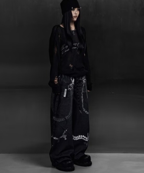 ROSEN KREUZ(ローゼンクロイツ)の「【Rosen Kreuz】3D RELIC ARCHIVE TROUSERS / 【ローゼンクロイツ】3Dプリントバギーパンツ(デニムパンツ・メンズ・ブラック/ブルー・03/02)」の11枚目の写真