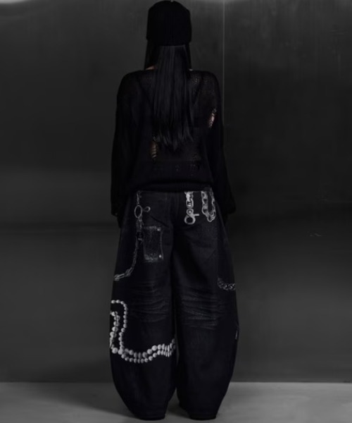 ROSEN KREUZ(ローゼンクロイツ)の「【Rosen Kreuz】3D RELIC ARCHIVE TROUSERS / 【ローゼンクロイツ】3Dプリントバギーパンツ(デニムパンツ・メンズ・ブラック/ブルー・03/02)」の12枚目の写真