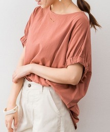 M-5L 前後2way ギャザースリーブTシャツ