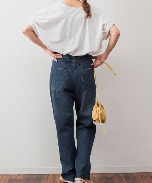 aity(アイティ)の「M-5L 前後2way ギャザースリーブTシャツ(Tシャツ/カットソー・レディース・ブラック/ホワイト/グレイッシュベージュ/ピンク系・4L~5L/LL~3L/M~L)」の13枚目の写真