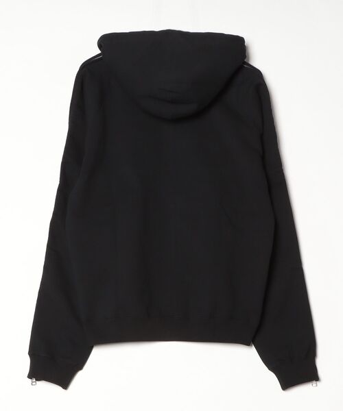 JOHN LAWRENCE SULLIVAN（ジョンローレンスサリバン）の「SWEAT ZIPPED SLEEVE HOODIE（ベスト・メンズ・ブラック・SMALL/MEDIUM）」の3枚目の写真