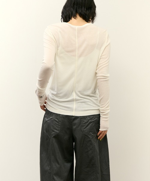 ADAM ET ROPE'(アダムエロペ)の「リブコンビロンT(Tシャツ/カットソー・レディース・ホワイト/レッド/ブラック・FREE)」の10枚目の写真