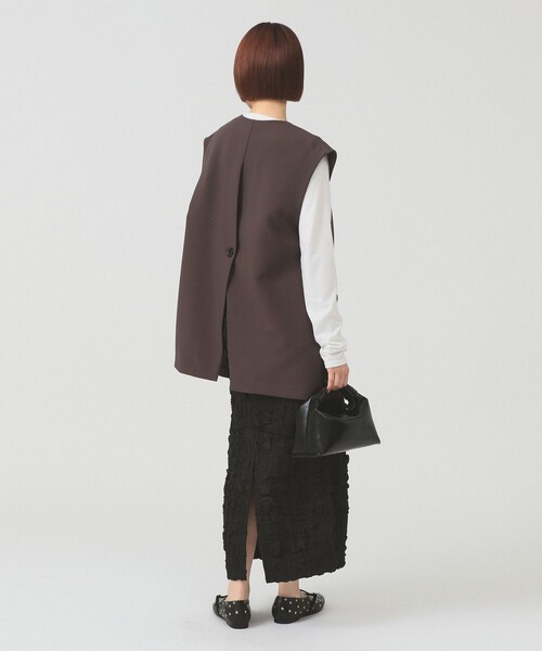 Ray BEAMS（レイビームス）の「ストレッチ ジャカード タイト スカート（スカート・レディース・ブラック/ダークブラウン・ONE SIZE）」の5枚目の写真