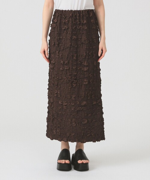 Ray BEAMS（レイビームス）の「ストレッチ ジャカード タイト スカート（スカート・レディース・ブラック/ダークブラウン・ONE SIZE）」の7枚目の写真
