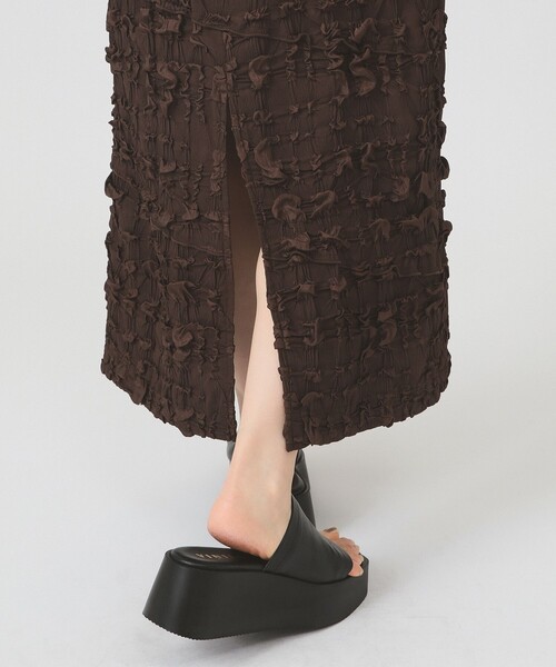 Ray BEAMS（レイビームス）の「ストレッチ ジャカード タイト スカート（スカート・レディース・ブラック/ダークブラウン・ONE SIZE）」の11枚目の写真